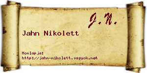 Jahn Nikolett névjegykártya