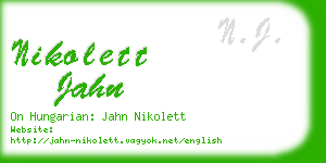 nikolett jahn business card